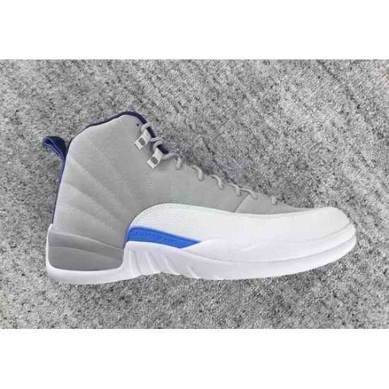 Air Jordan 12 Retro Men Shoes Grey Blue